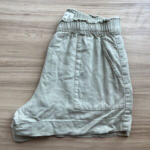 Abercrombie Linen Blend Shorts - Sage - M